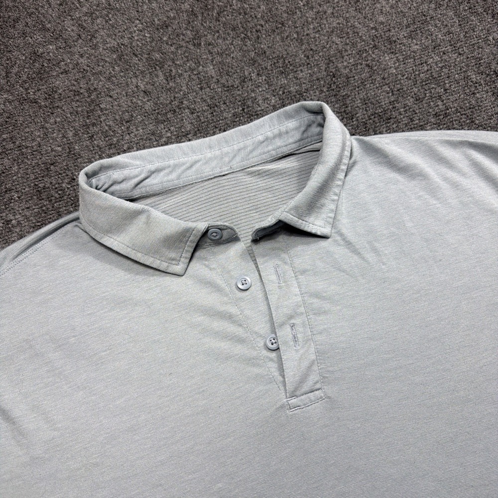 Lululemon Evolution Polo‎ Shirt Mens XL Blue Gray Golf Tennis Pickleball Mint!